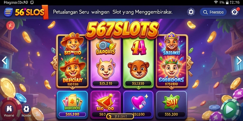 Screenshot utama 567SLOTS menampilkan gameplay petualangan yang seru dan interaktif.