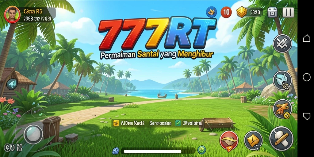Tampilan gameplay 777RT dengan warna-warni menarik dan tantangan seru.