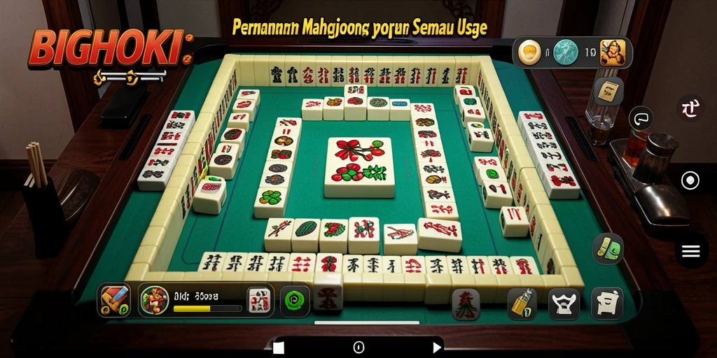 Screenshot utama BIGHOKI menampilkan pengalaman gameplay Mahjong yang menarik.