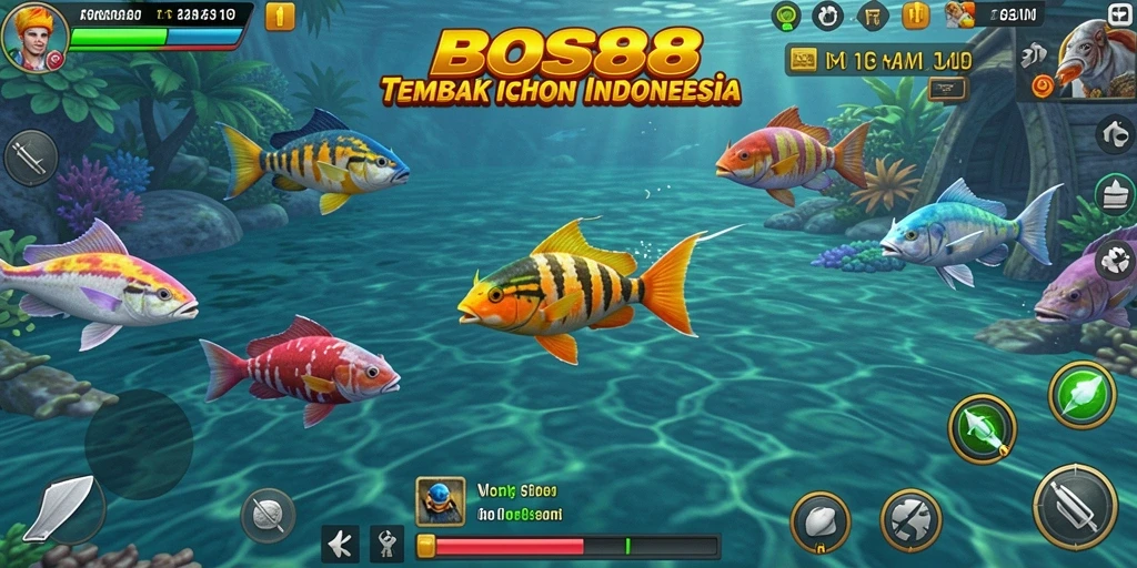 Screenshot tampilan gameplay Tembak Ikan yang menegangkan dan seru.