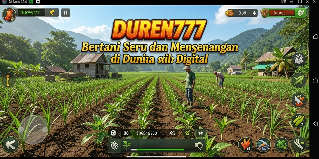 Tampilan gameplay seru dari DUREN777 saat bertani dan mengelola kebun.