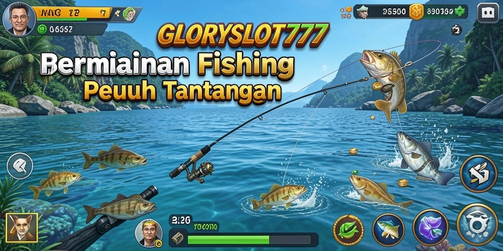 Screenshot utama GLORYSLOT777 menampilkan gameplay Fishing yang mendebarkan.
