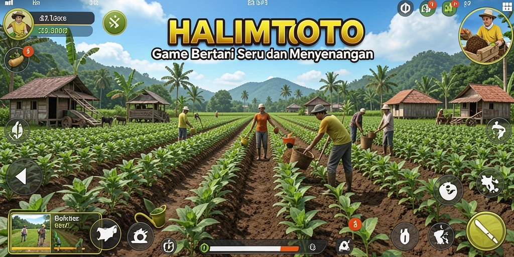 Tampilan gameplay menarik saat bertani di HALIMTOTO.