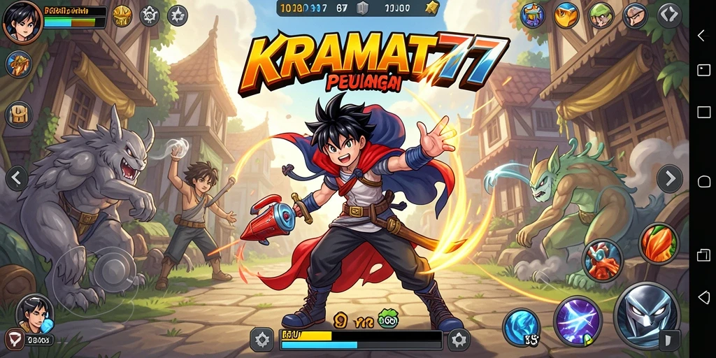Tampilan gameplay KRAMAT77 yang penuh aksi dan warna.
