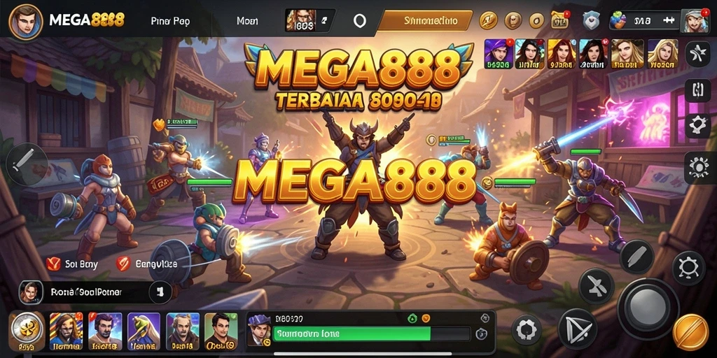 Screenshot gameplay MEGA888 menunjukkan interaksi sosial yang menyenangkan.