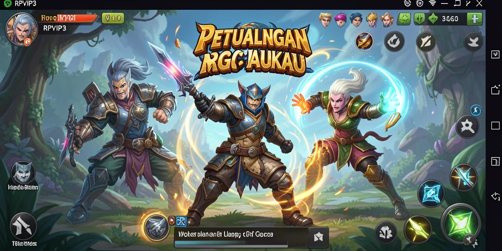 Tampilan gameplay seru dan pertarungan real-time di RPVIP3.