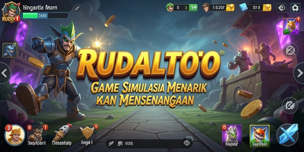 Tampilan gameplay yang menarik dalam RUDALTOTO, menampilkan dunia simulasi yang kaya.