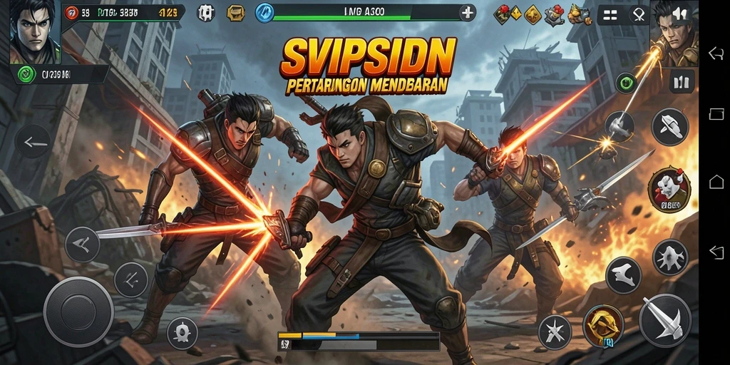 Tampilan gameplay yang intens dan penuh aksi dari SVIPSIDN.