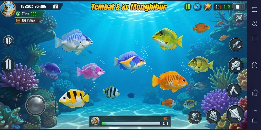 Screenshot gameplay T6 menampilkan momen seru menembak ikan.