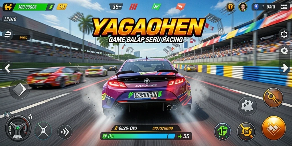 Tampilan gameplay YAGAOHEN yang mendebarkan saat balapan.