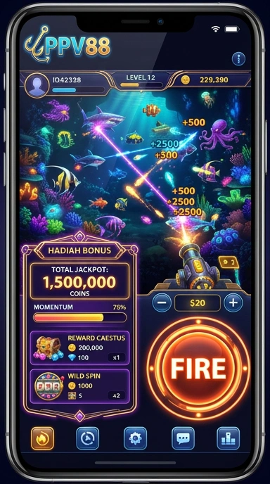 Tampilan dashboard aplikasi ppv88 yang menarik dan informatif.